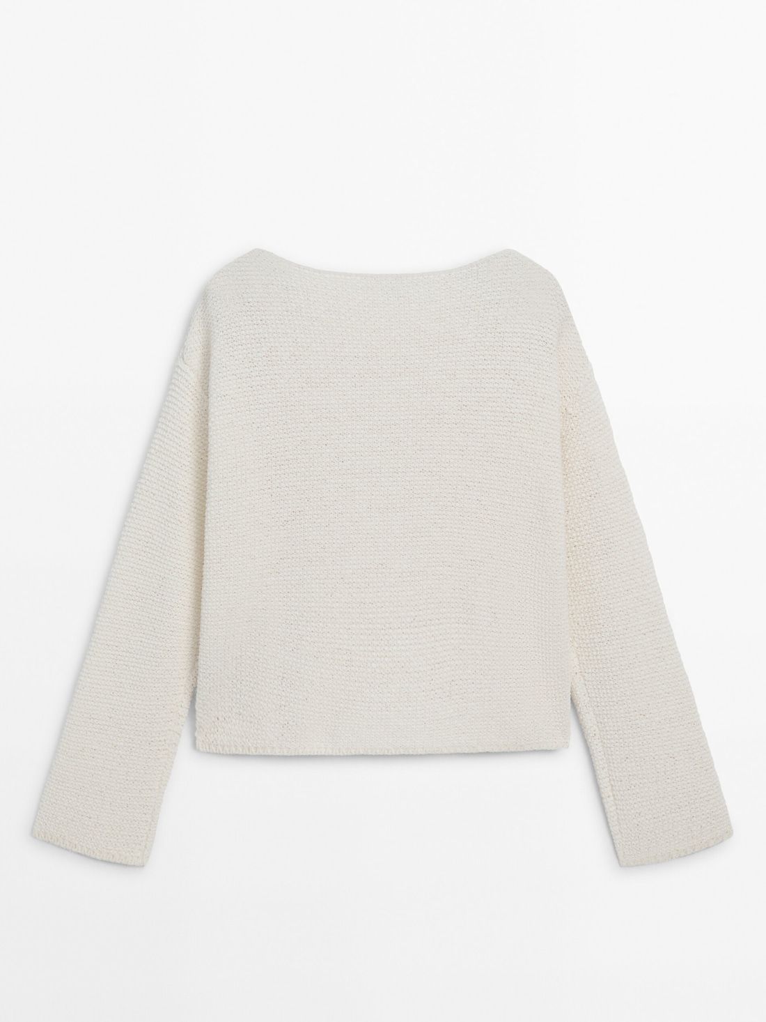 Massimo Dutti Cotton Knit Boat Neck Women Sweater Cream | US-LV1265893