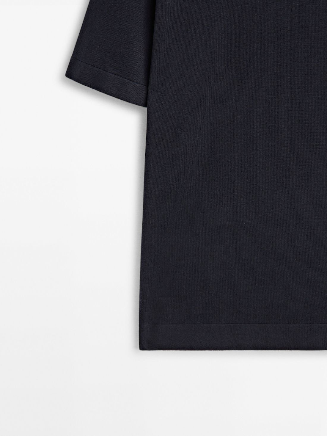 Massimo Dutti Cotton Knit Short Sleeve Men T-Shirt Navy | US-JP6590723