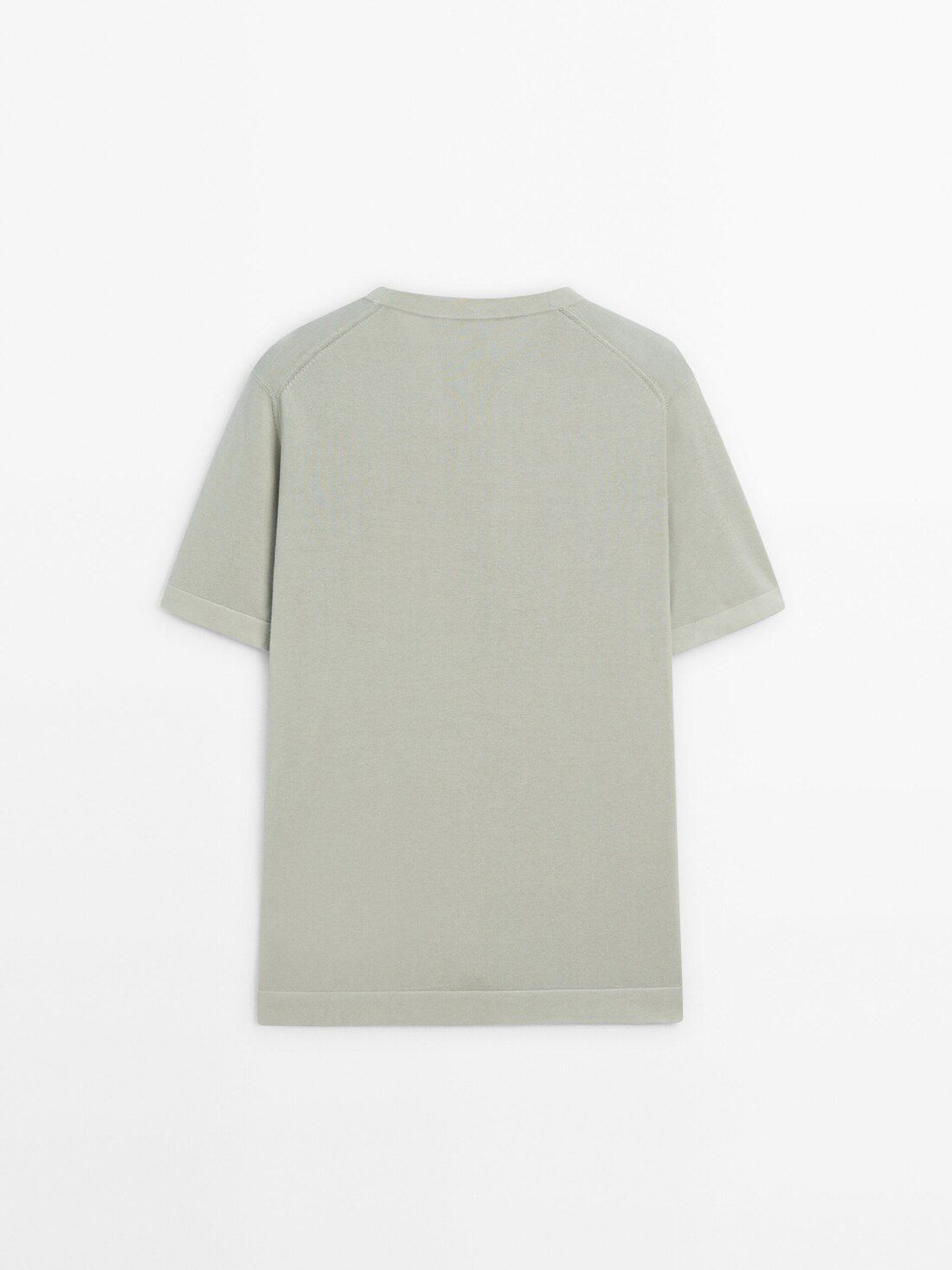 Massimo Dutti Cotton Knit Short Sleeve Men T-Shirt Light Green | US-EW1904867