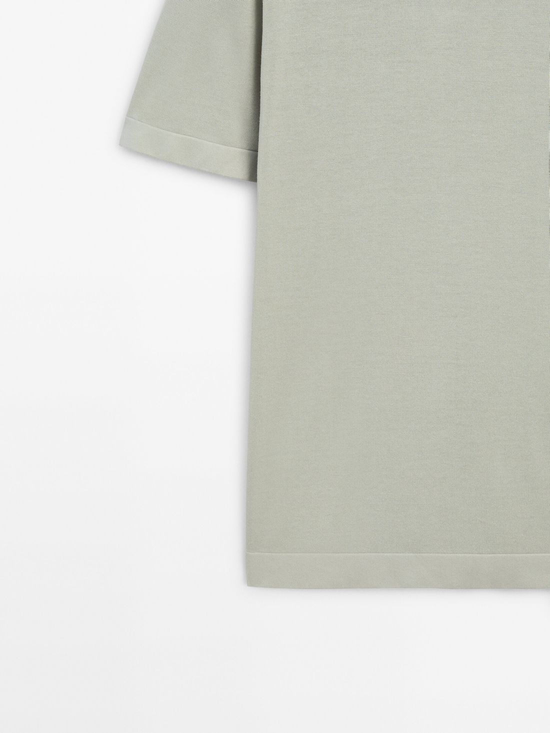 Massimo Dutti Cotton Knit Short Sleeve Men T-Shirt Light Green | US-EW1904867