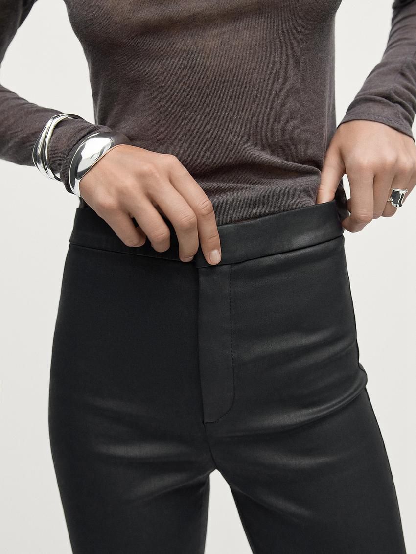 Massimo Dutti Cotton Leggings-style Women Trousers Black | US-JC5012746