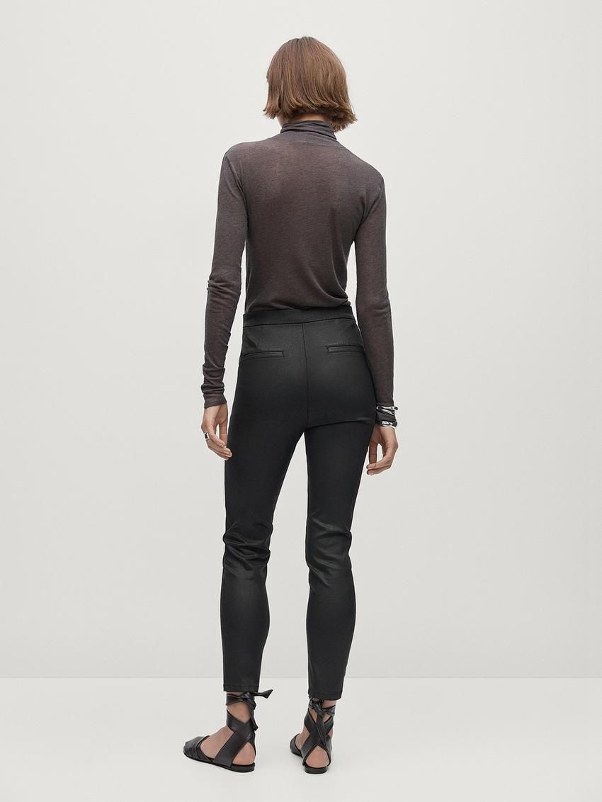 Massimo Dutti Cotton Leggings-style Women Trousers Black | US-JC5012746