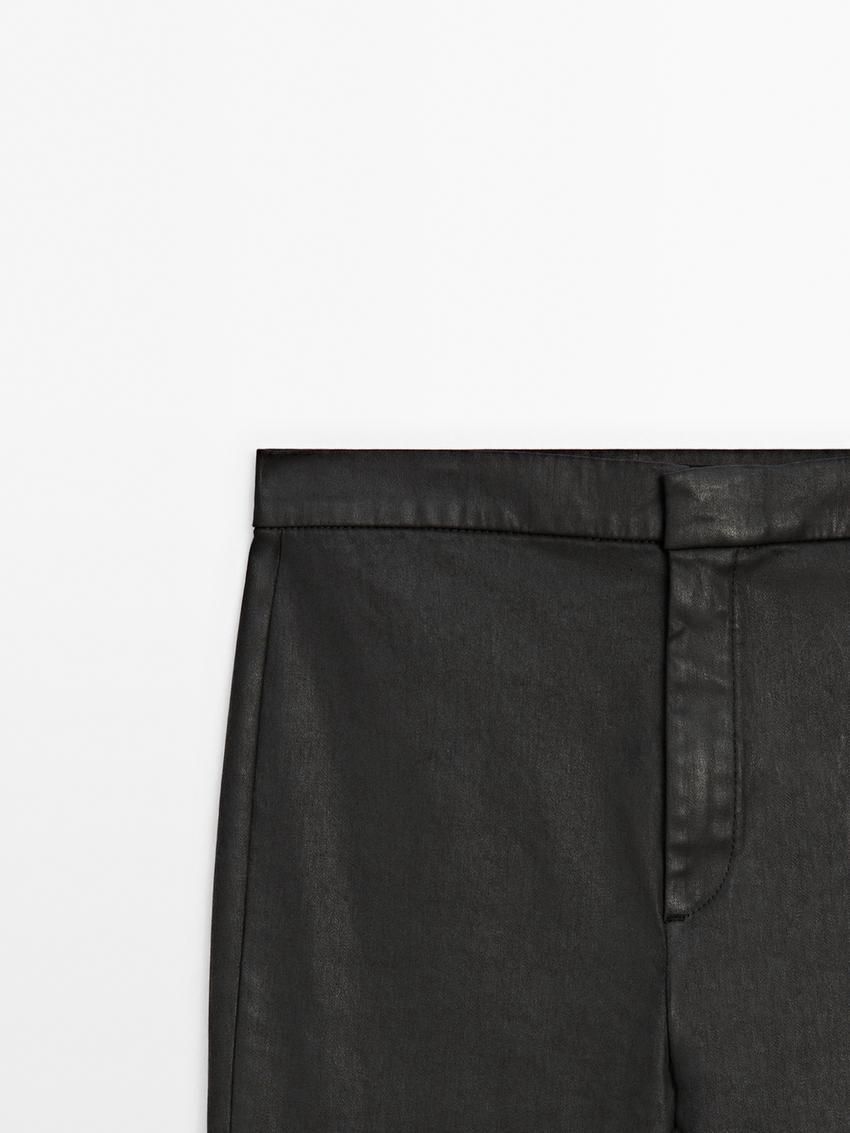 Massimo Dutti Cotton Leggings-style Women Trousers Black | US-JC5012746