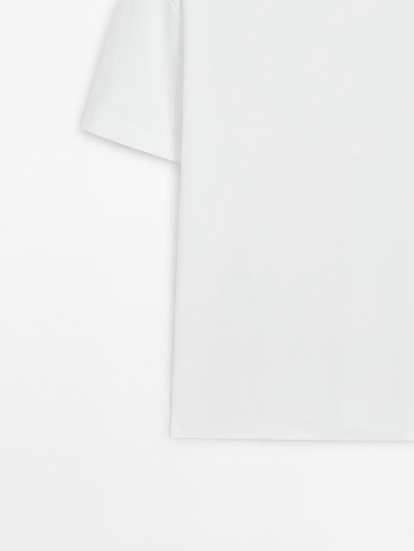 Massimo Dutti Cotton Medium Weight Men T-Shirt White | US-UY3490187