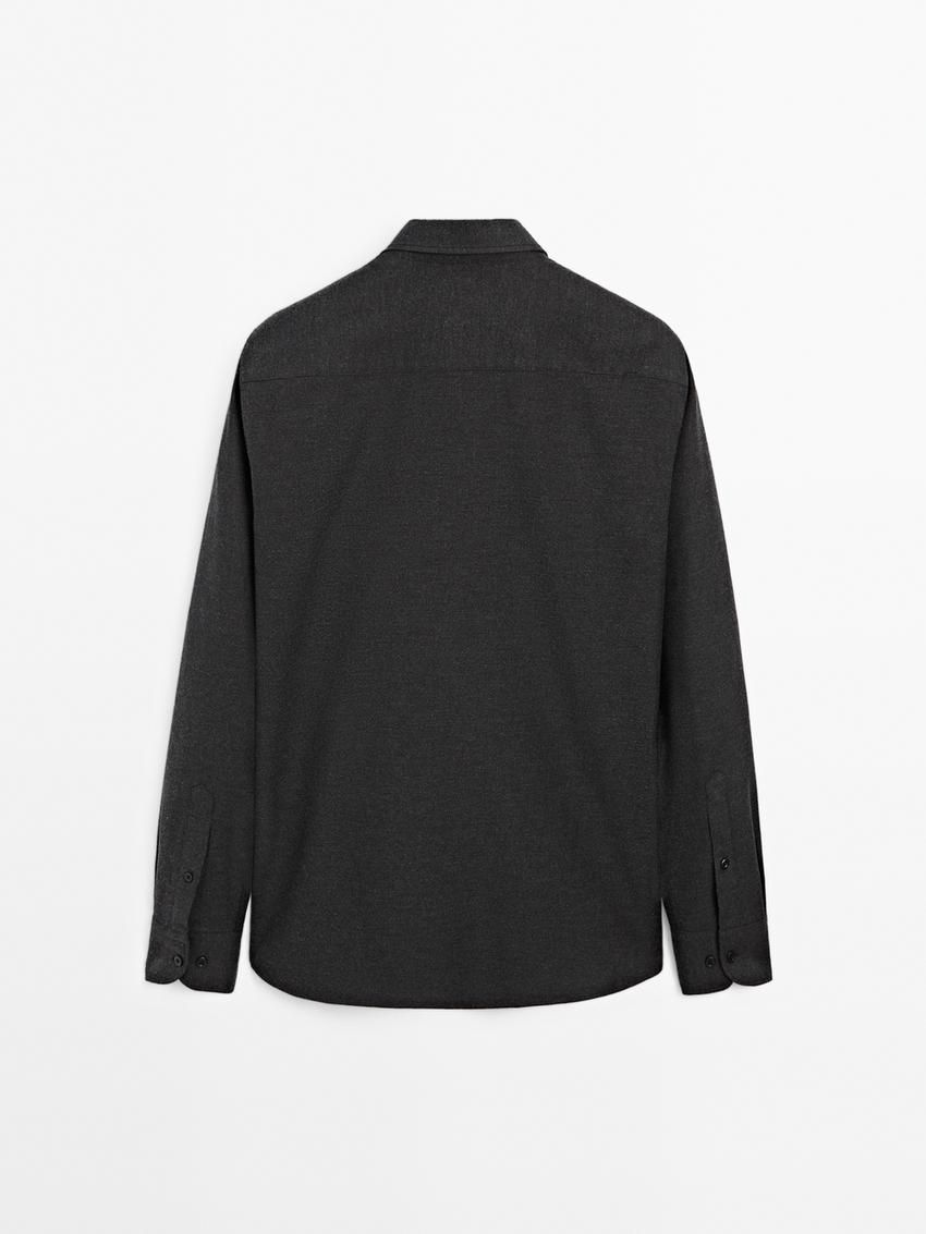 Massimo Dutti Cotton Melange Men Shirts Dark Grey | US-PL8924603
