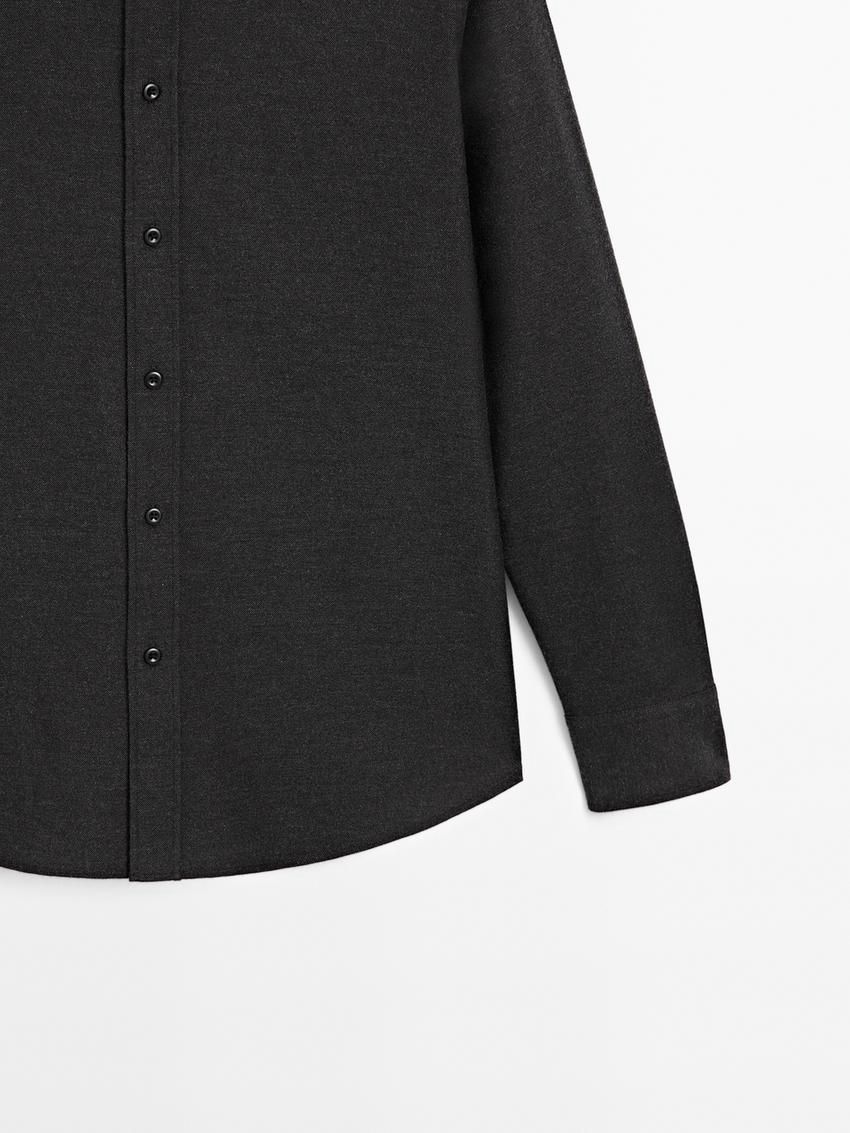 Massimo Dutti Cotton Melange Men Shirts Dark Grey | US-PL8924603