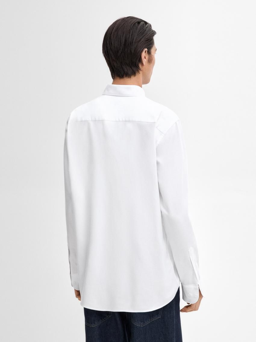 Massimo Dutti Cotton Melange Men Shirts White | US-XZ9482753