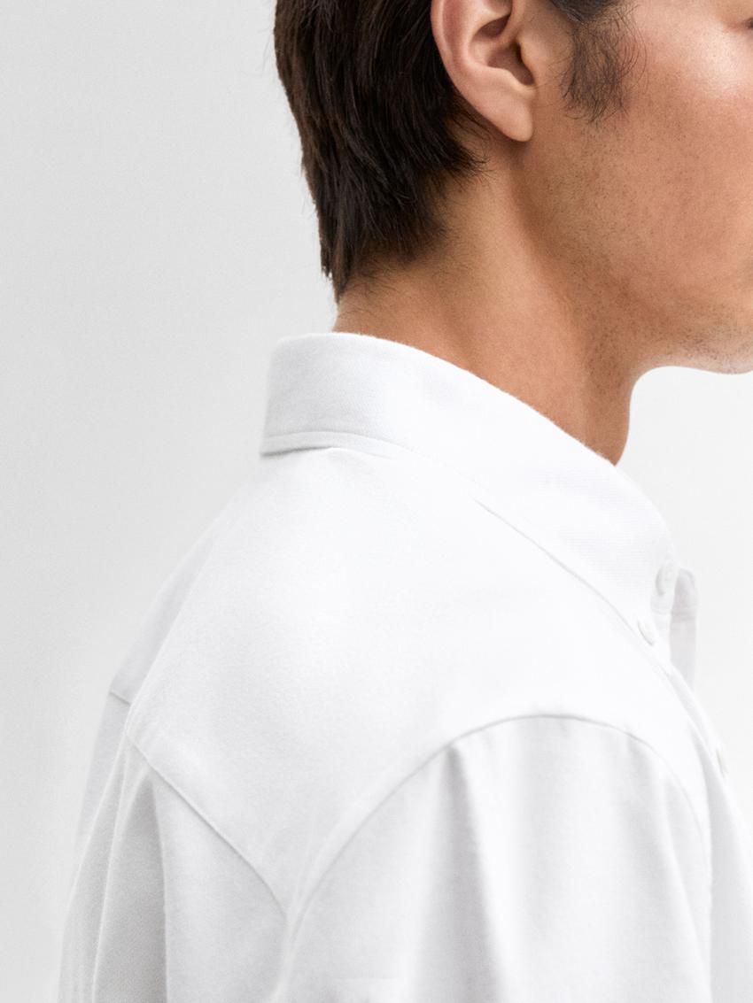 Massimo Dutti Cotton Melange Men Shirts White | US-XZ9482753
