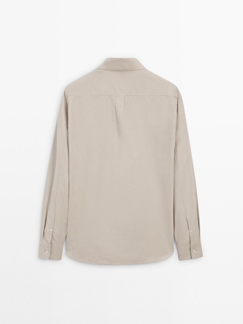 Massimo Dutti Cotton Men Shirts Beige | US-MQ9142805