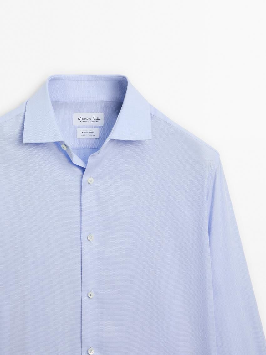 Massimo Dutti Cotton Men Shirts Blue | US-FZ7563481