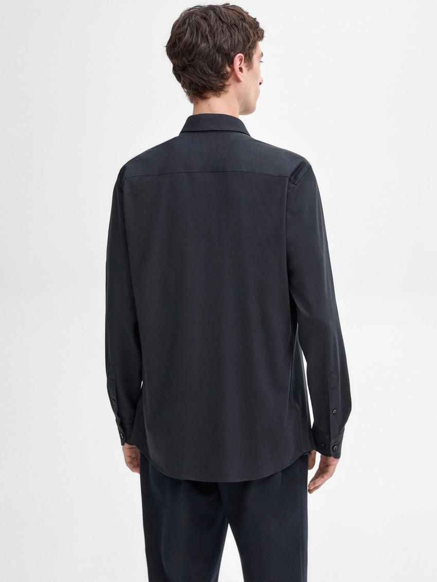 Massimo Dutti Cotton Men Shirts Dark Blue | US-VC5961378
