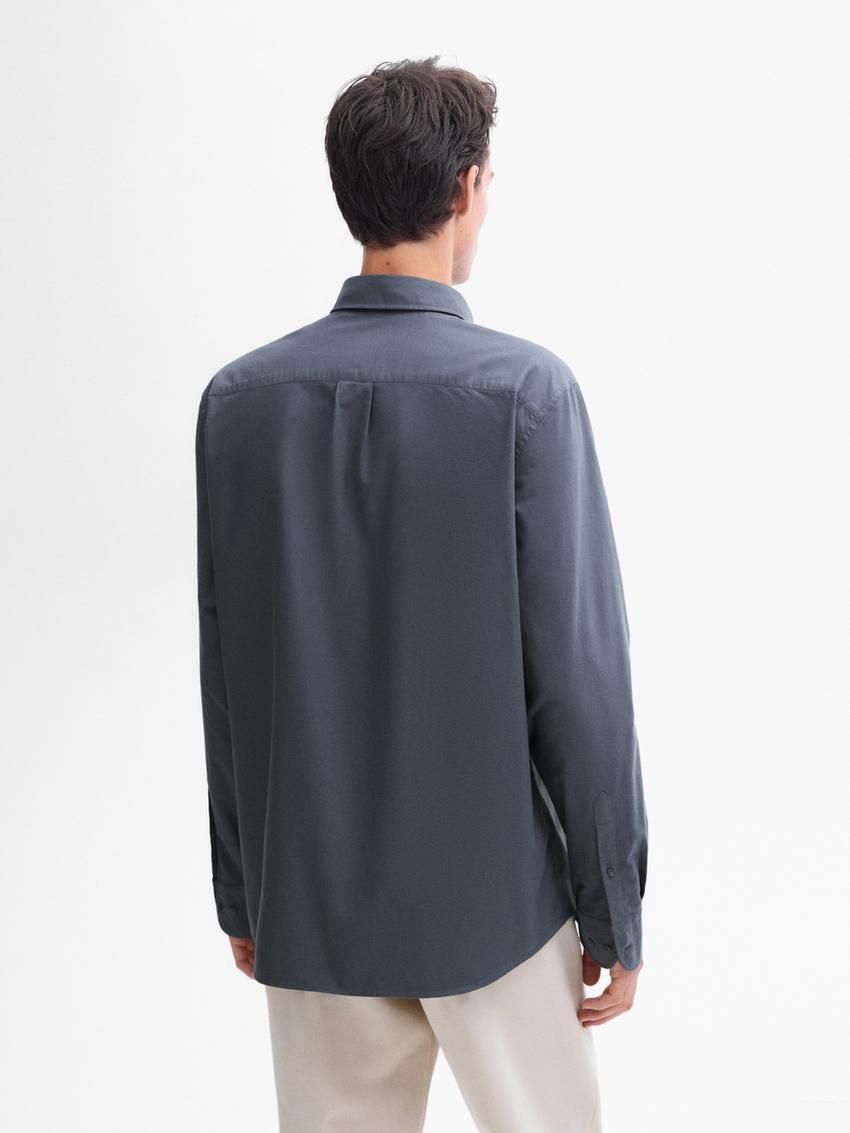 Massimo Dutti Cotton Men Shirts Dark Blue | US-OB3901685