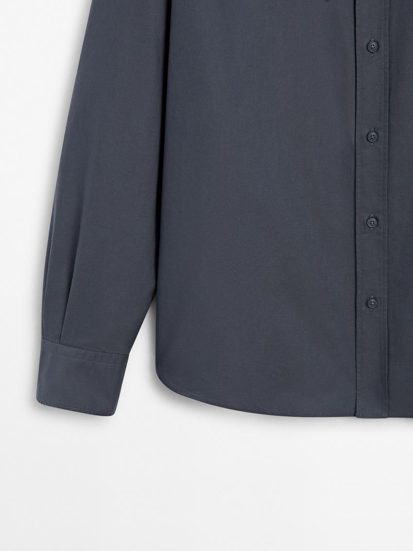 Massimo Dutti Cotton Men Shirts Dark Blue | US-OB3901685