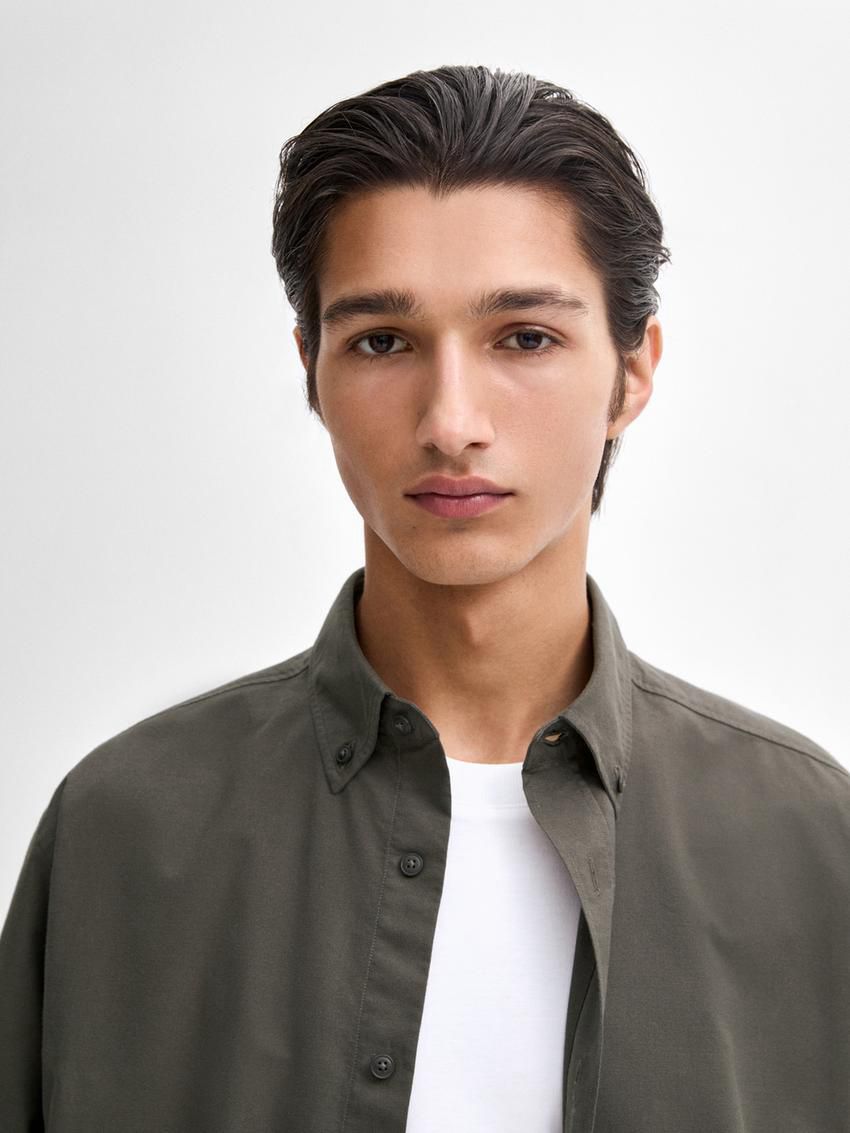Massimo Dutti Cotton Men Shirts Dark Grey | US-BU9841502