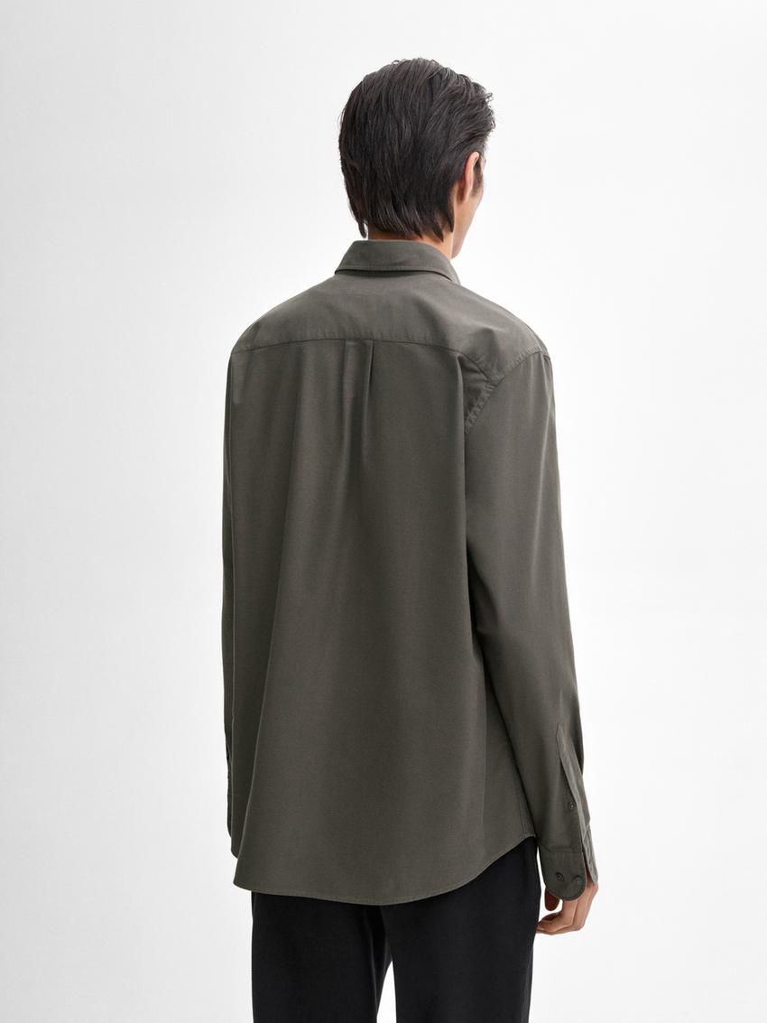Massimo Dutti Cotton Men Shirts Dark Grey | US-BU9841502
