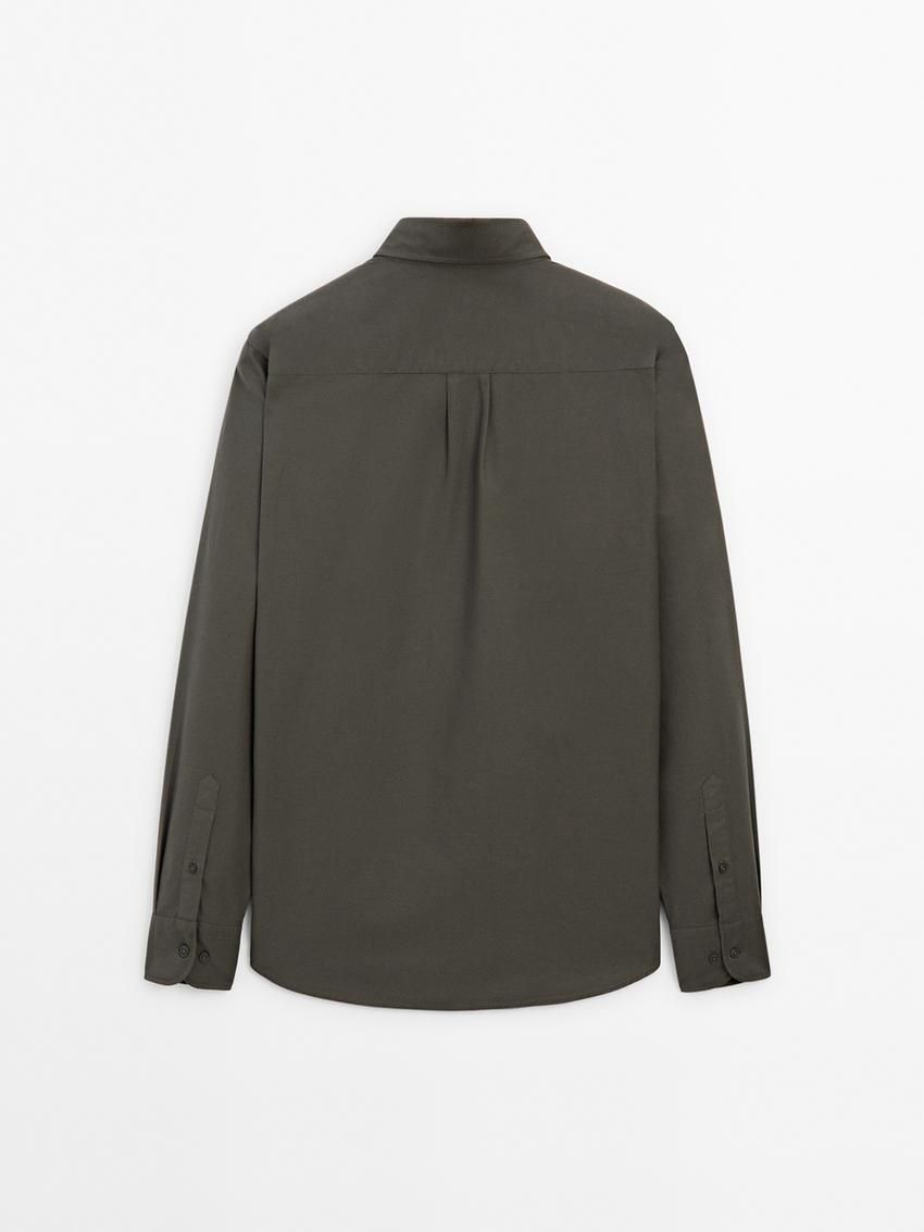 Massimo Dutti Cotton Men Shirts Dark Grey | US-BU9841502