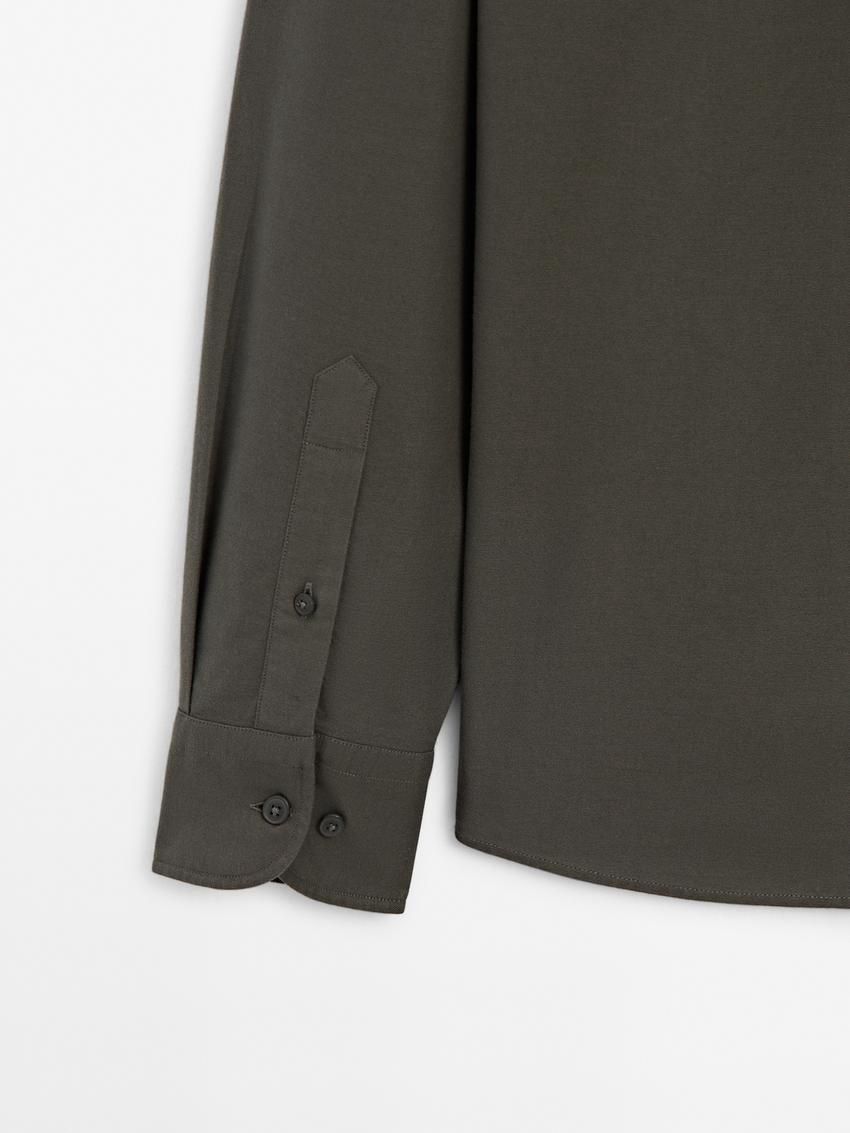 Massimo Dutti Cotton Men Shirts Dark Grey | US-BU9841502