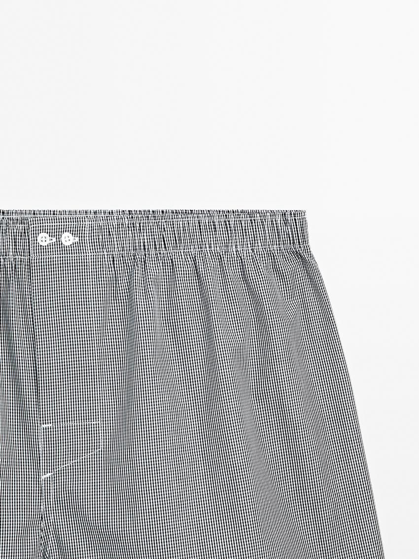 Massimo Dutti Cotton Mini Check Men Underwear Black / White | US-QY1742659