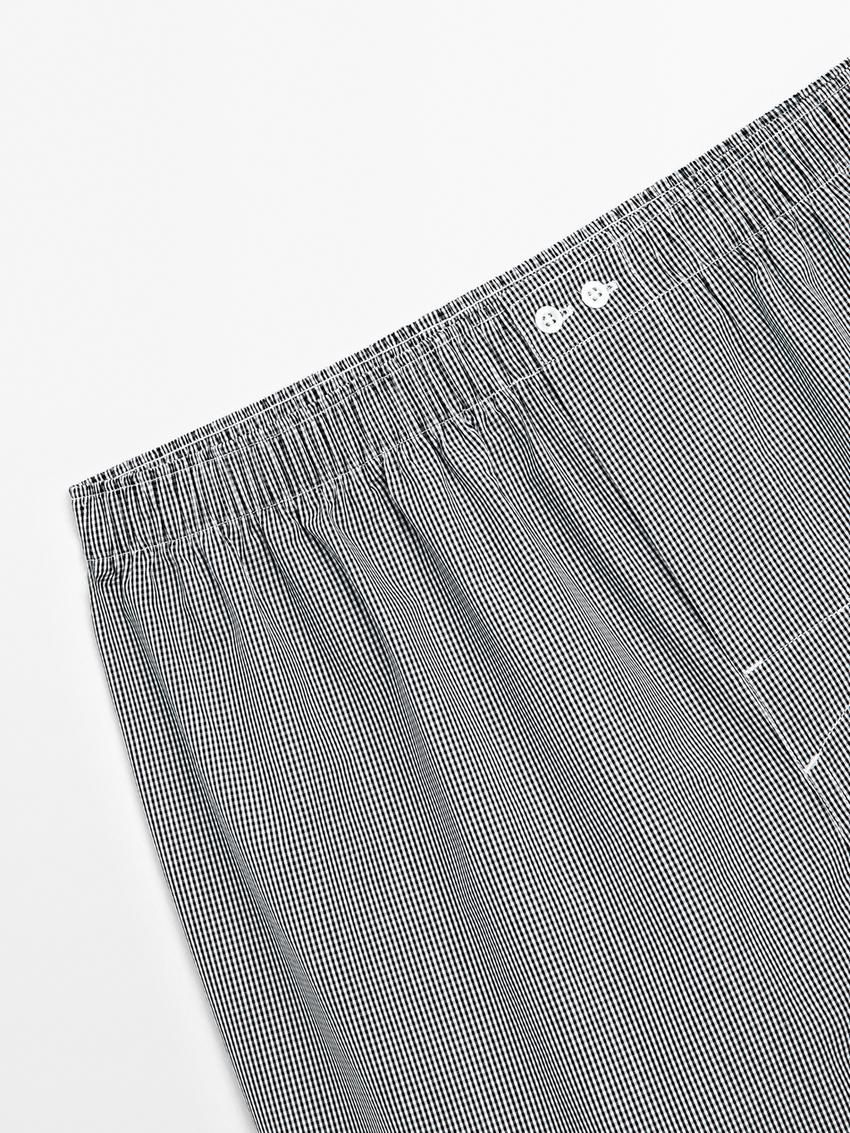 Massimo Dutti Cotton Mini Check Men Underwear Black / White | US-QY1742659