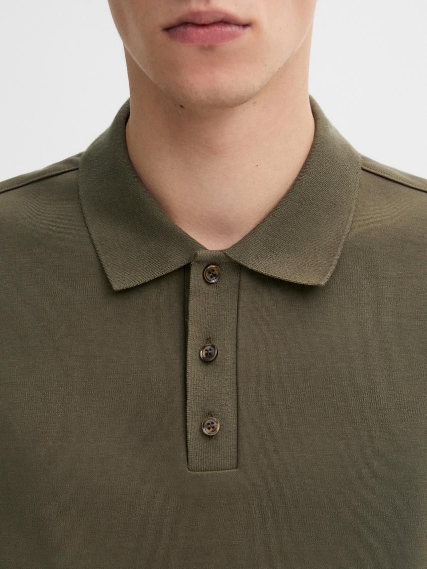 Massimo Dutti Cotton Polo Knit Men Jumpers Khaki | US-PQ2057934