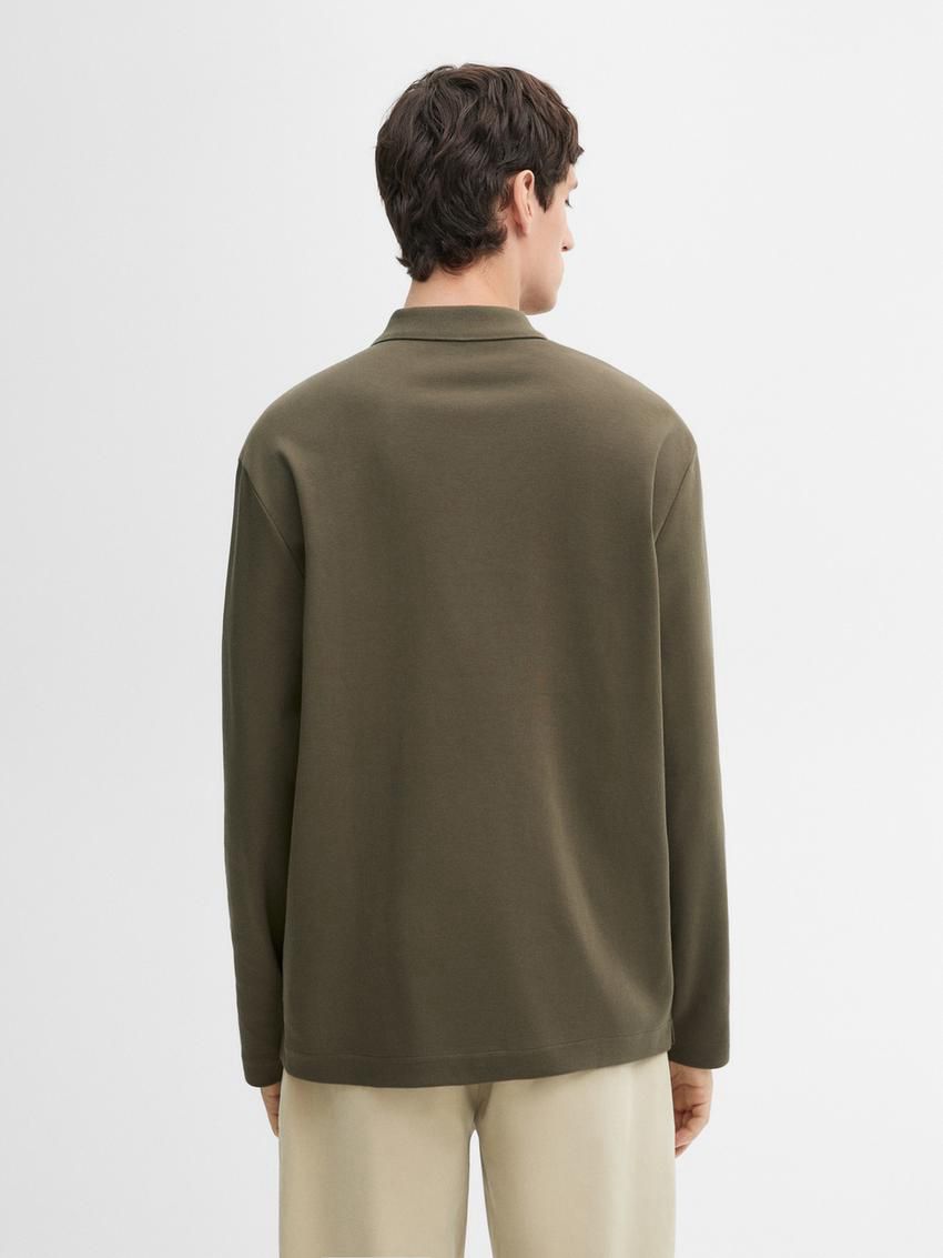 Massimo Dutti Cotton Polo Knit Men Jumpers Khaki | US-PQ2057934