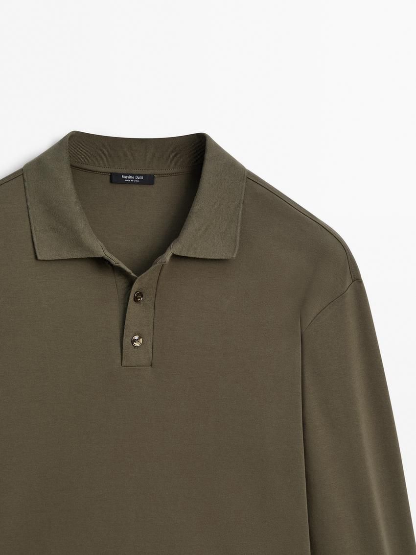 Massimo Dutti Cotton Polo Knit Men Jumpers Khaki | US-PQ2057934