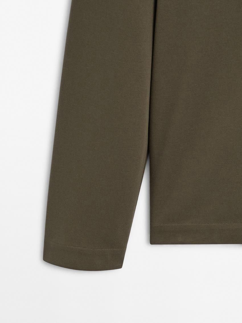 Massimo Dutti Cotton Polo Knit Men Jumpers Khaki | US-PQ2057934