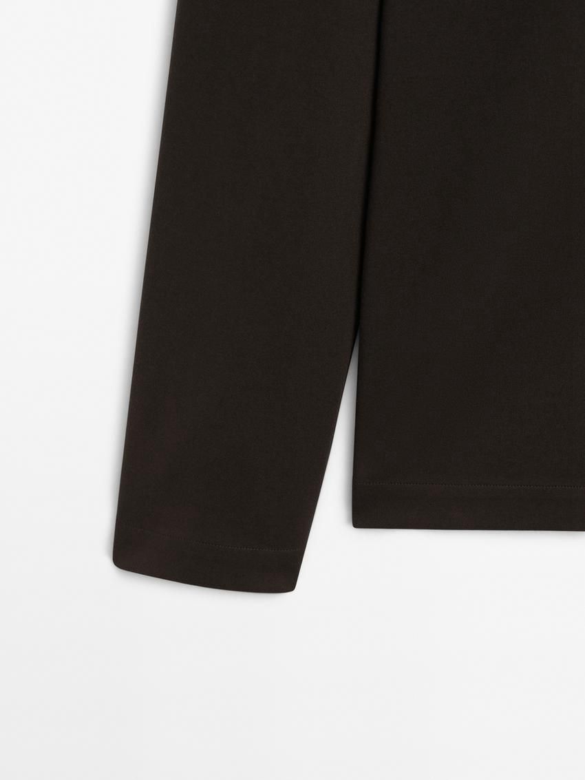 Massimo Dutti Cotton Polo Knit Men Jumpers Dark Brown | US-QM0329758