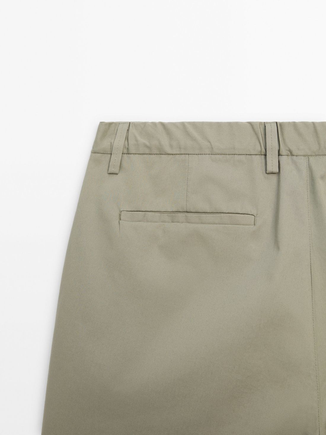 Massimo Dutti Cotton Poplin Bermuda Men Shorts Khaki | US-HI6530284