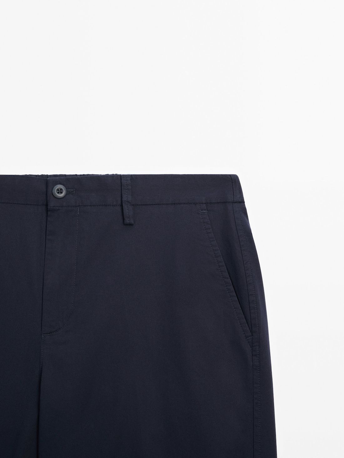 Massimo Dutti Cotton Poplin Bermuda Men Shorts Navy | US-PT3457689