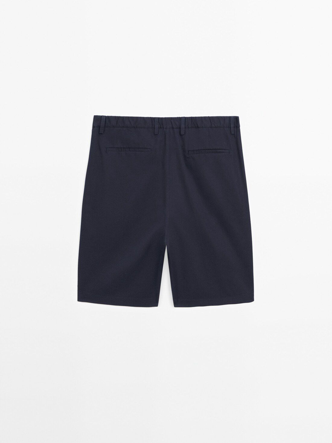 Massimo Dutti Cotton Poplin Bermuda Men Shorts Navy | US-PT3457689