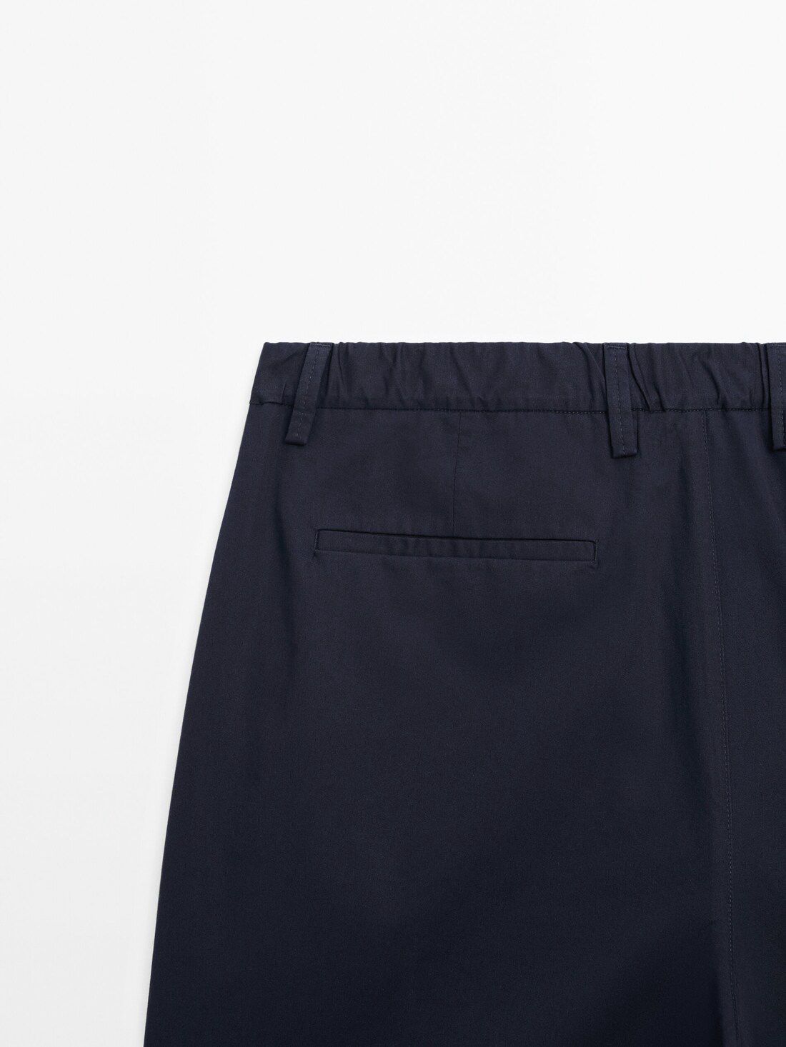 Massimo Dutti Cotton Poplin Bermuda Men Shorts Navy | US-PT3457689