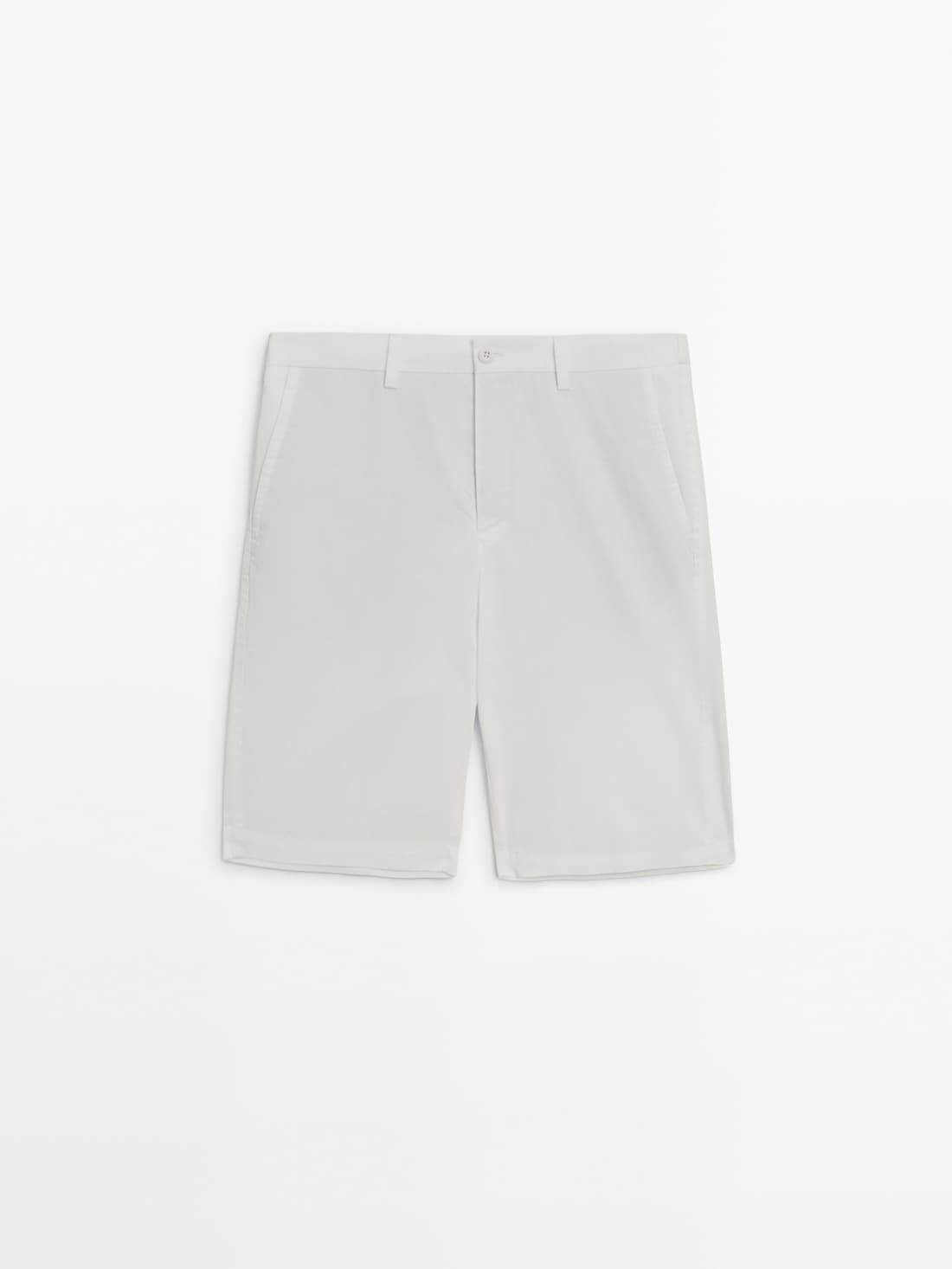 Massimo Dutti Cotton Poplin Bermuda Men Shorts White | US-PX3269470