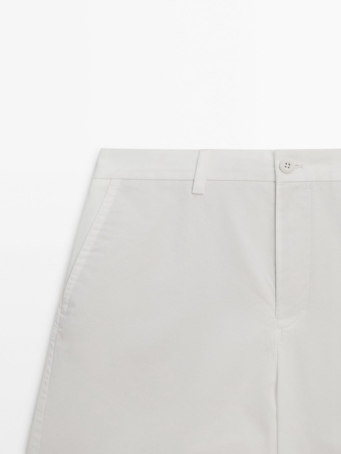 Massimo Dutti Cotton Poplin Bermuda Men Shorts White | US-PX3269470