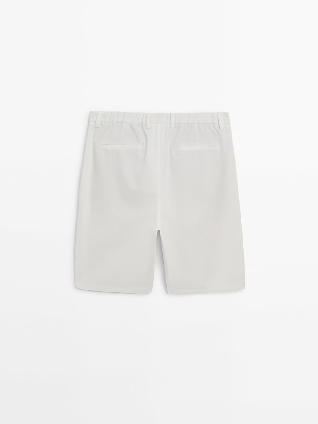 Massimo Dutti Cotton Poplin Bermuda Men Shorts White | US-PX3269470