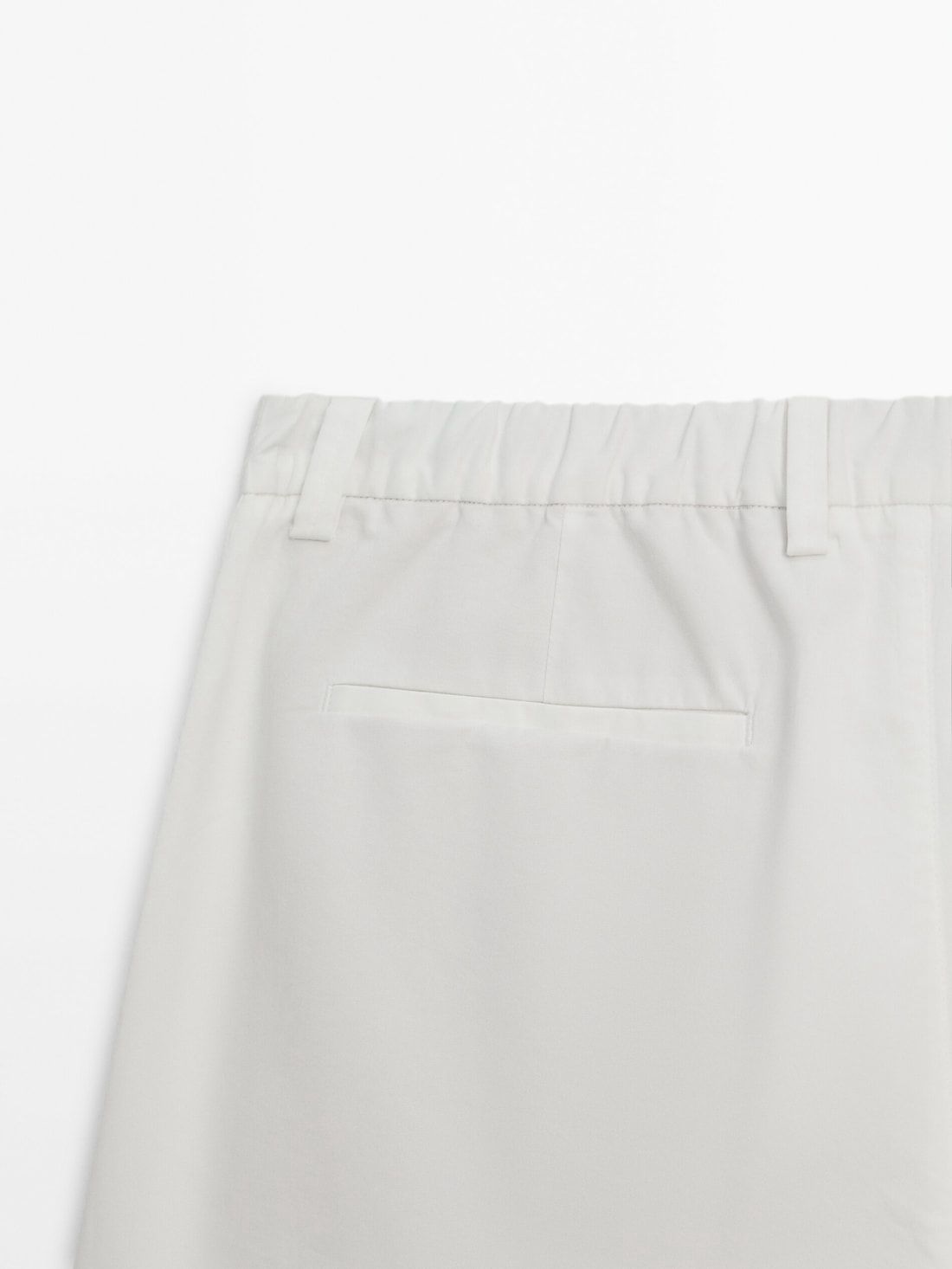 Massimo Dutti Cotton Poplin Bermuda Men Shorts White | US-PX3269470