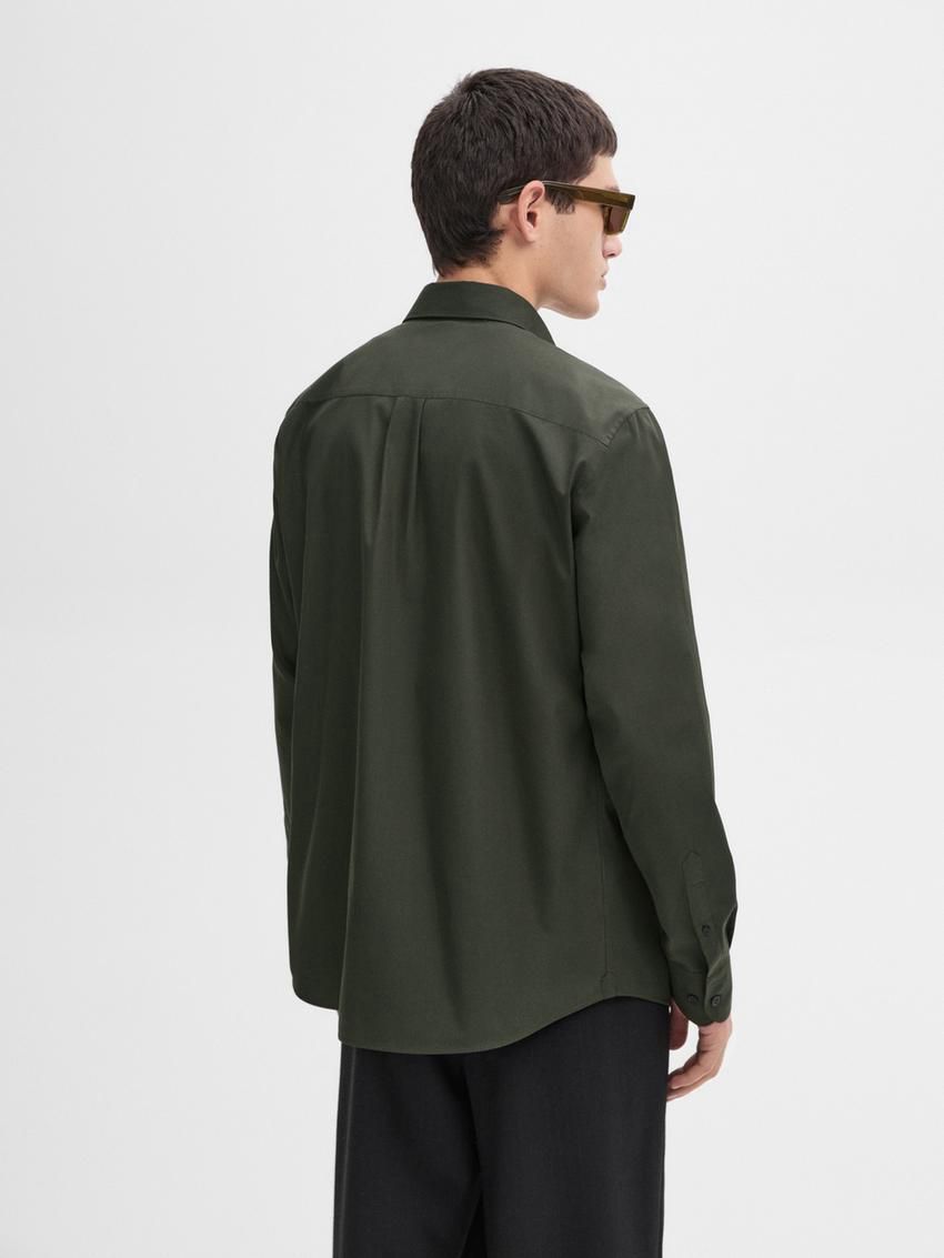 Massimo Dutti Cotton Poplin Men Shirts Green | US-WU8956741
