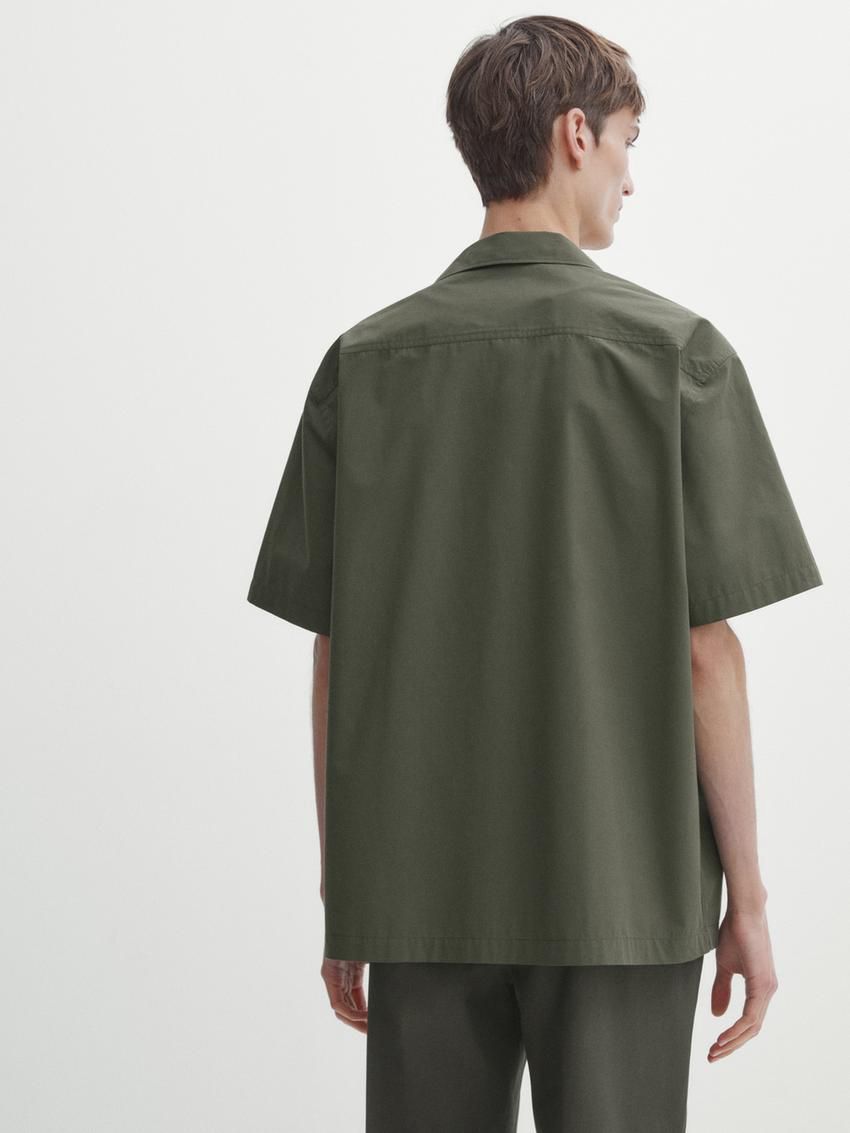 Massimo Dutti Cotton Poplin Men Shirts Green | US-OQ3874596