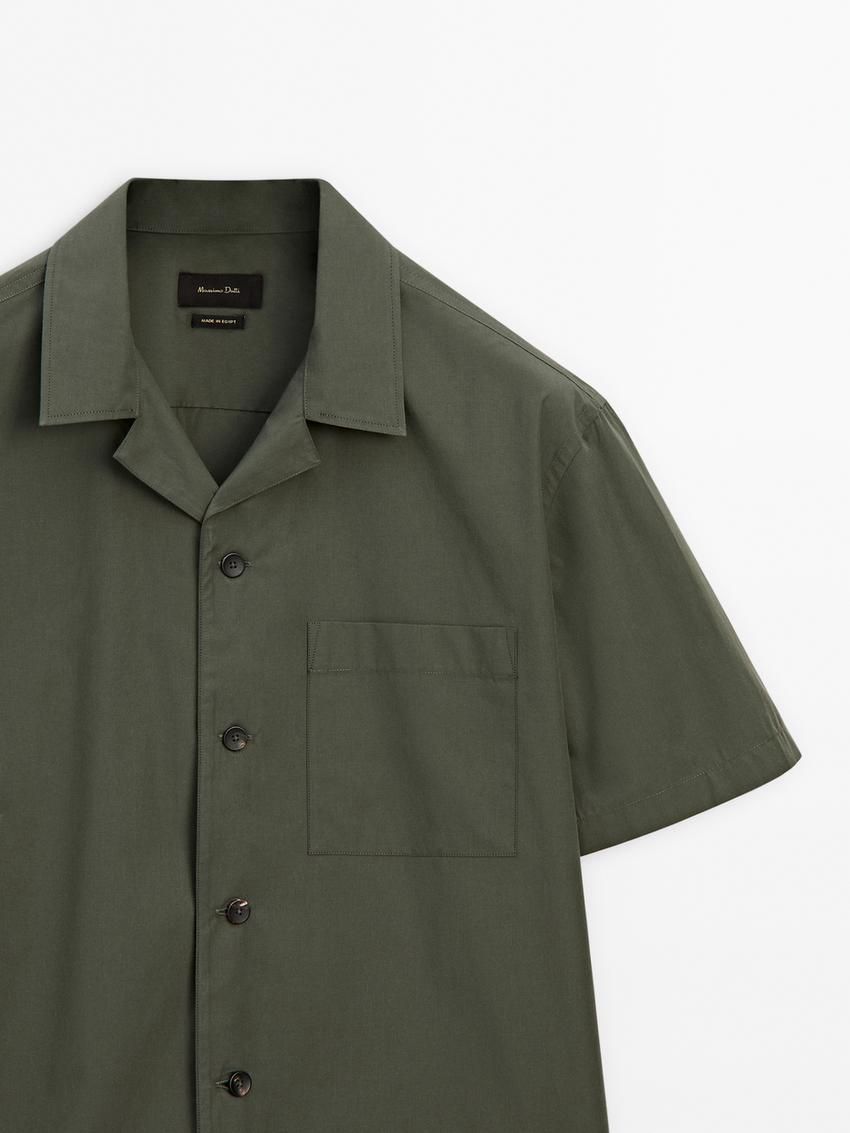 Massimo Dutti Cotton Poplin Men Shirts Green | US-OQ3874596