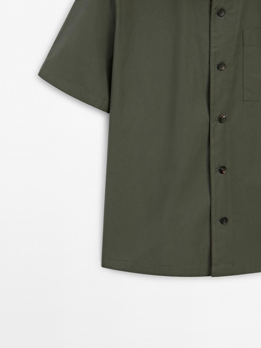 Massimo Dutti Cotton Poplin Men Shirts Green | US-OQ3874596