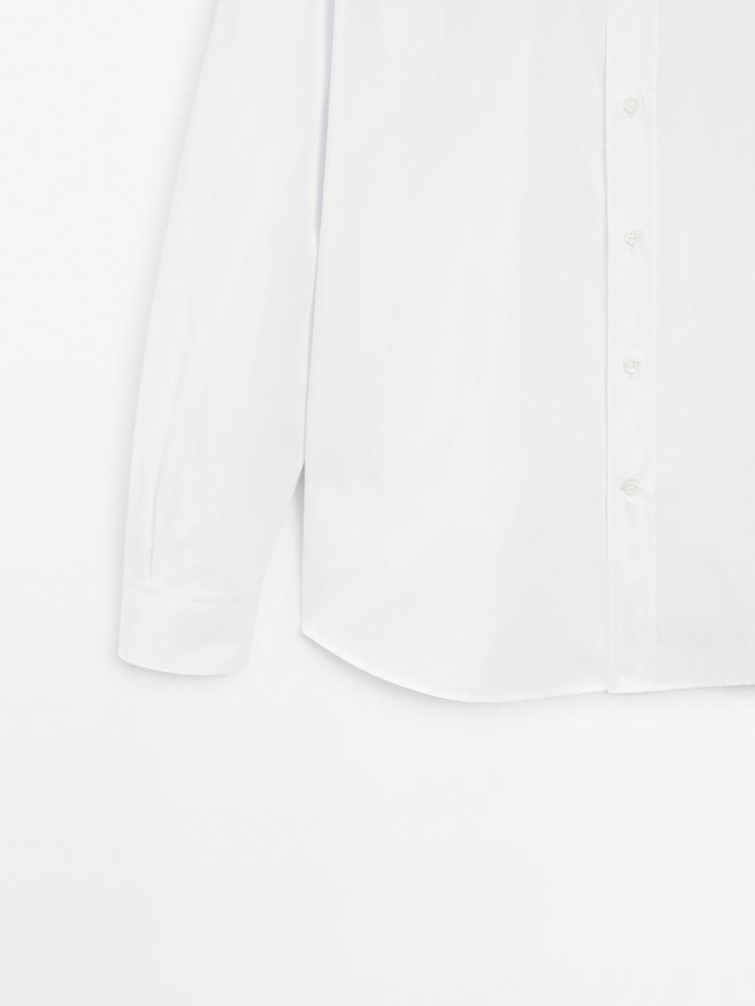 Massimo Dutti Cotton Poplin Men Shirts White | US-MY8530179