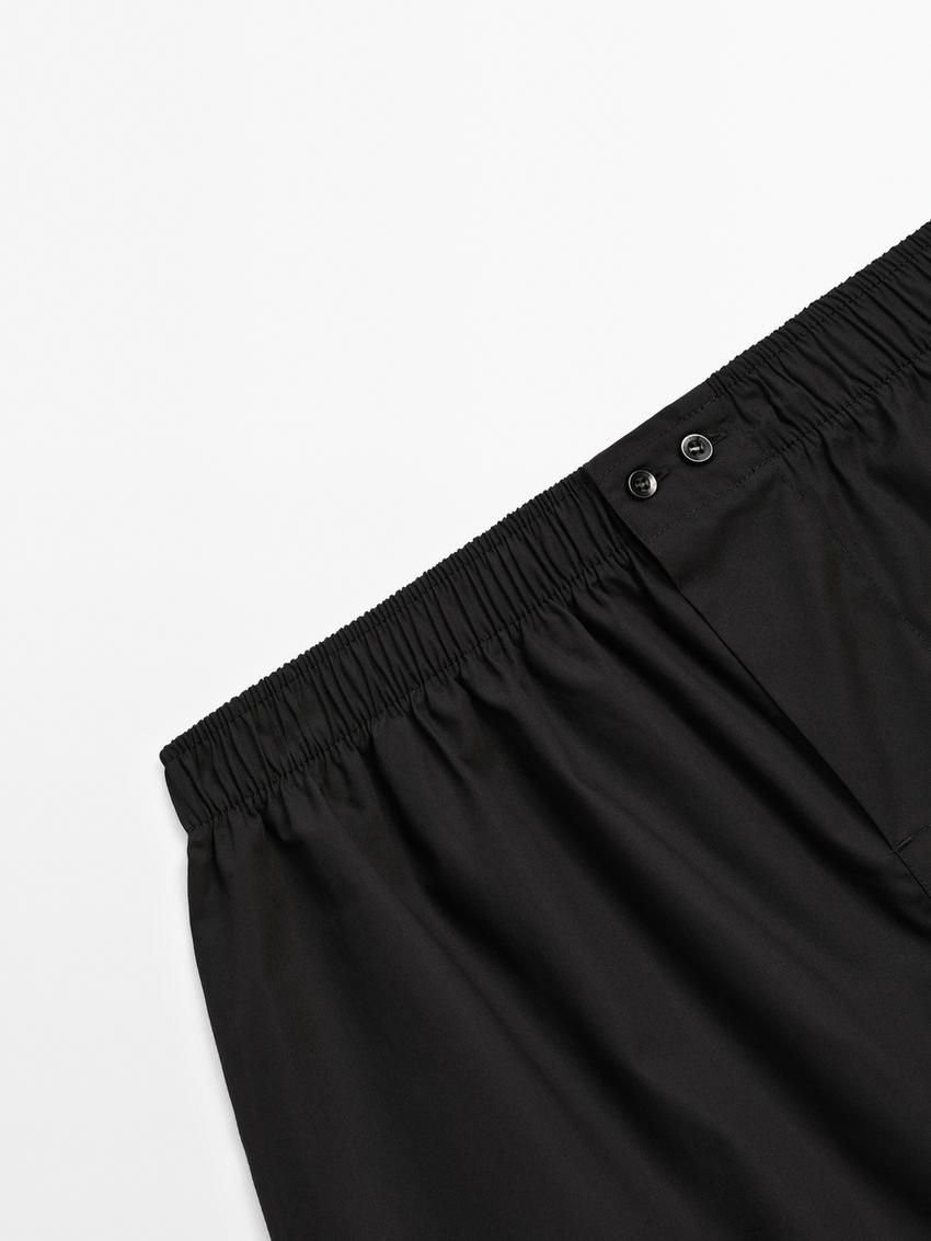 Massimo Dutti Cotton Poplin Men Underwear Black | US-KG5826730