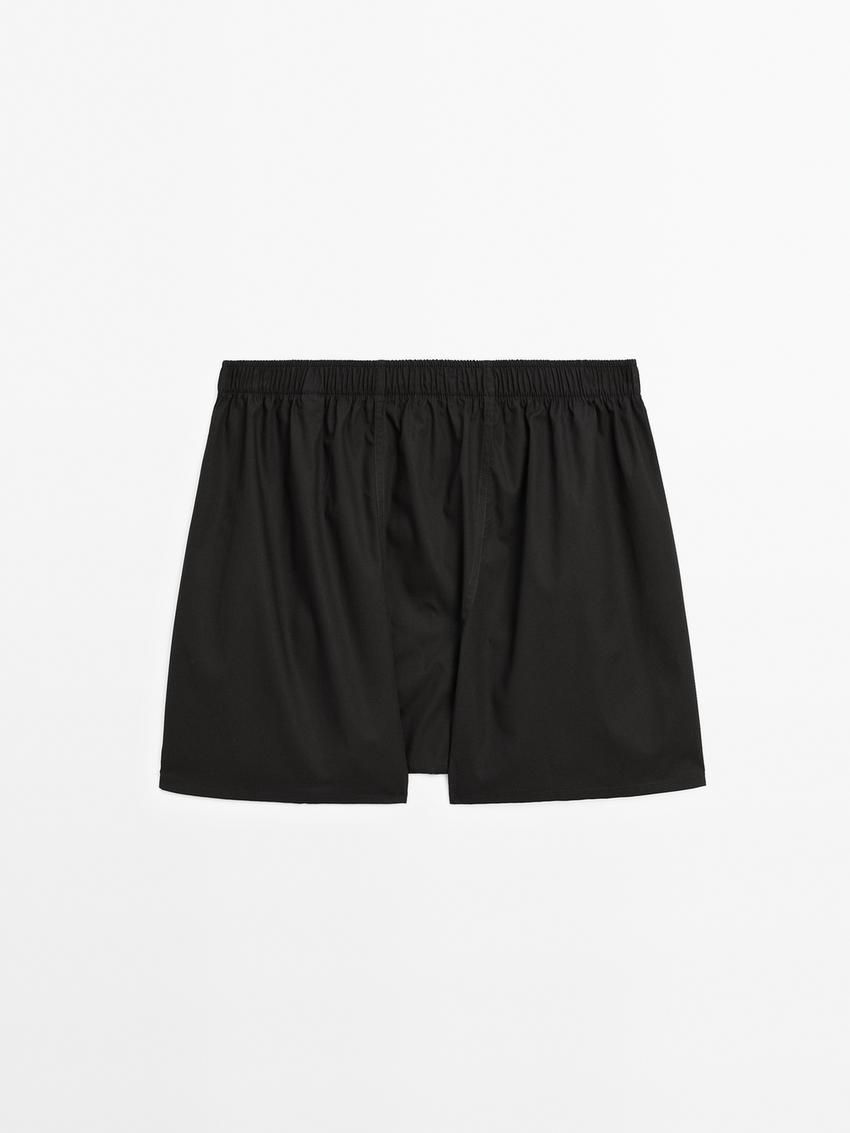 Massimo Dutti Cotton Poplin Men Underwear Black | US-KG5826730