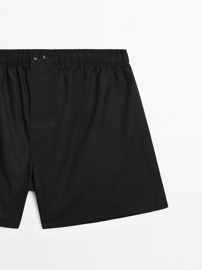Massimo Dutti Cotton Poplin Men Underwear Black | US-KG5826730