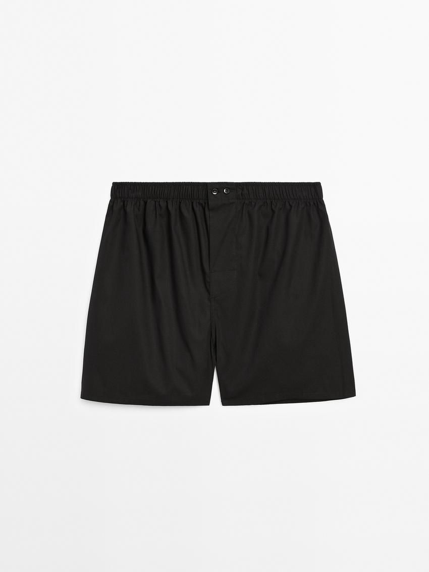 Massimo Dutti Cotton Poplin Men Underwear Black | US-KG5826730