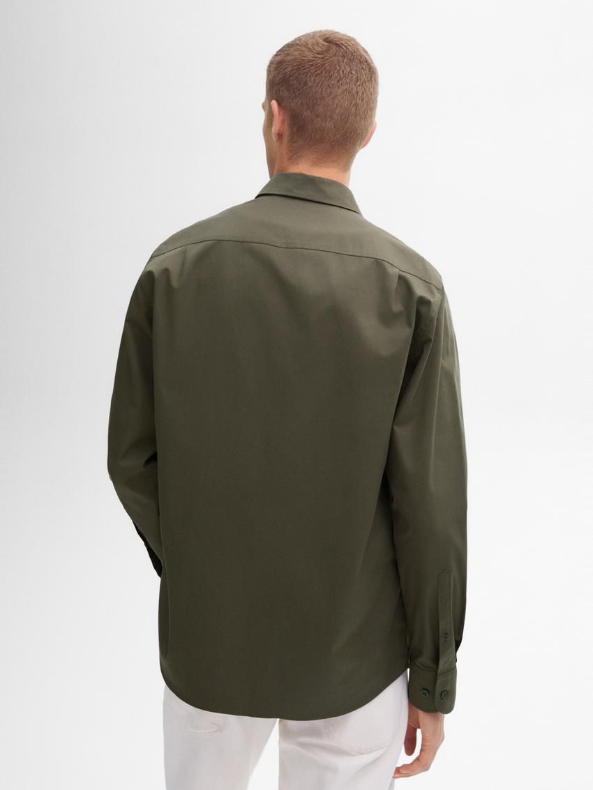 Massimo Dutti Cotton Regular Fit Men Shirts Dark Green | US-MJ2094537