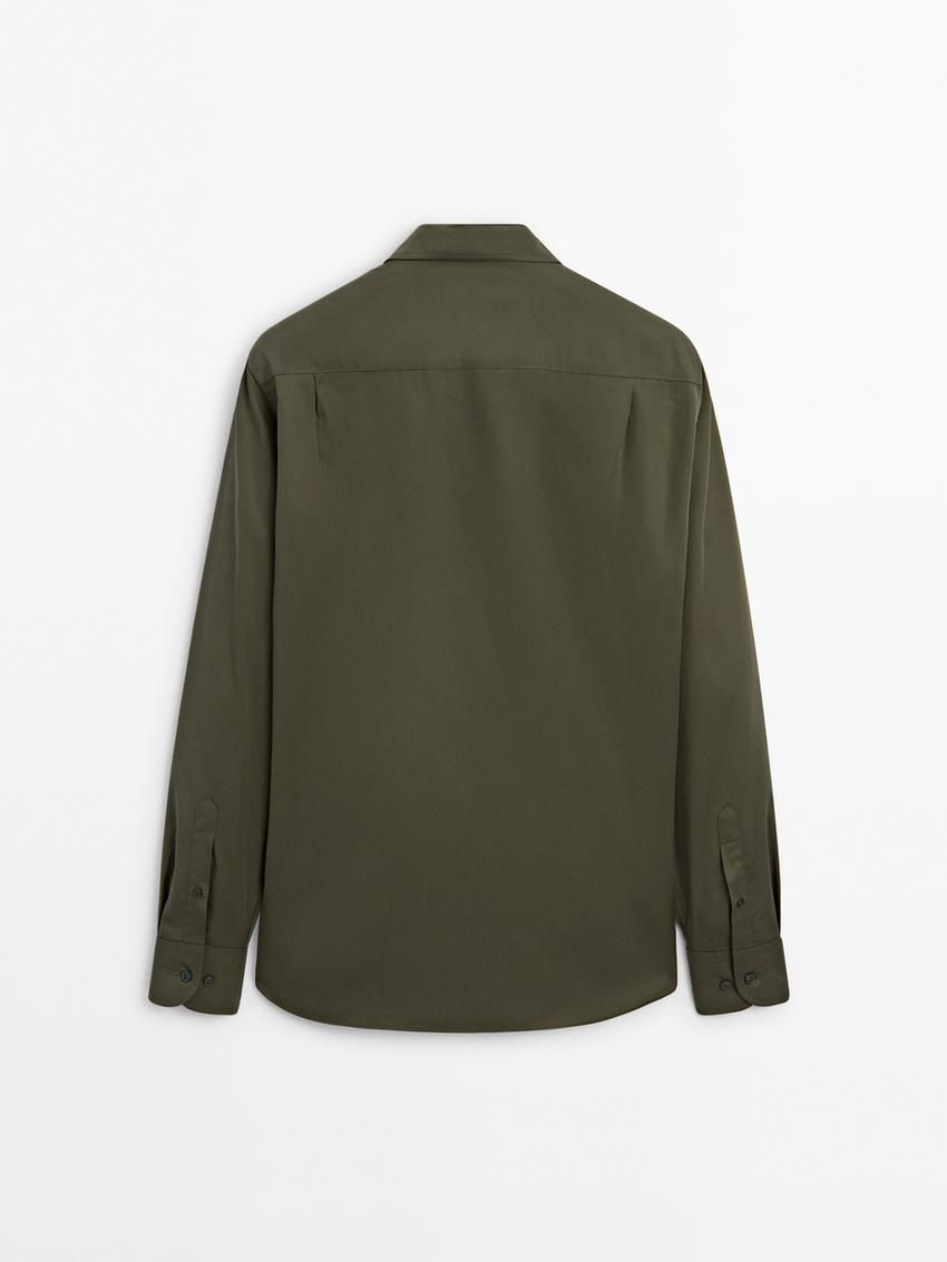 Massimo Dutti Cotton Regular Fit Men Shirts Dark Green | US-MJ2094537