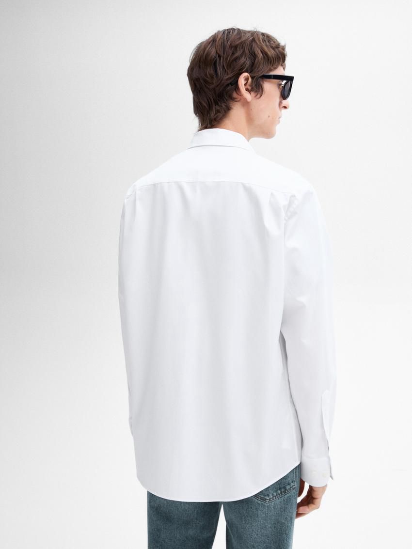 Massimo Dutti Cotton Regular Fit Men Shirts White | US-YR1905734