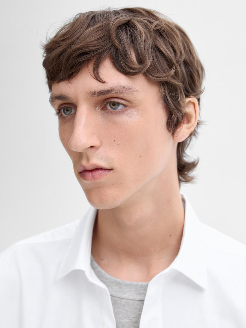 Massimo Dutti Cotton Regular Fit Men Shirts White | US-YR1905734