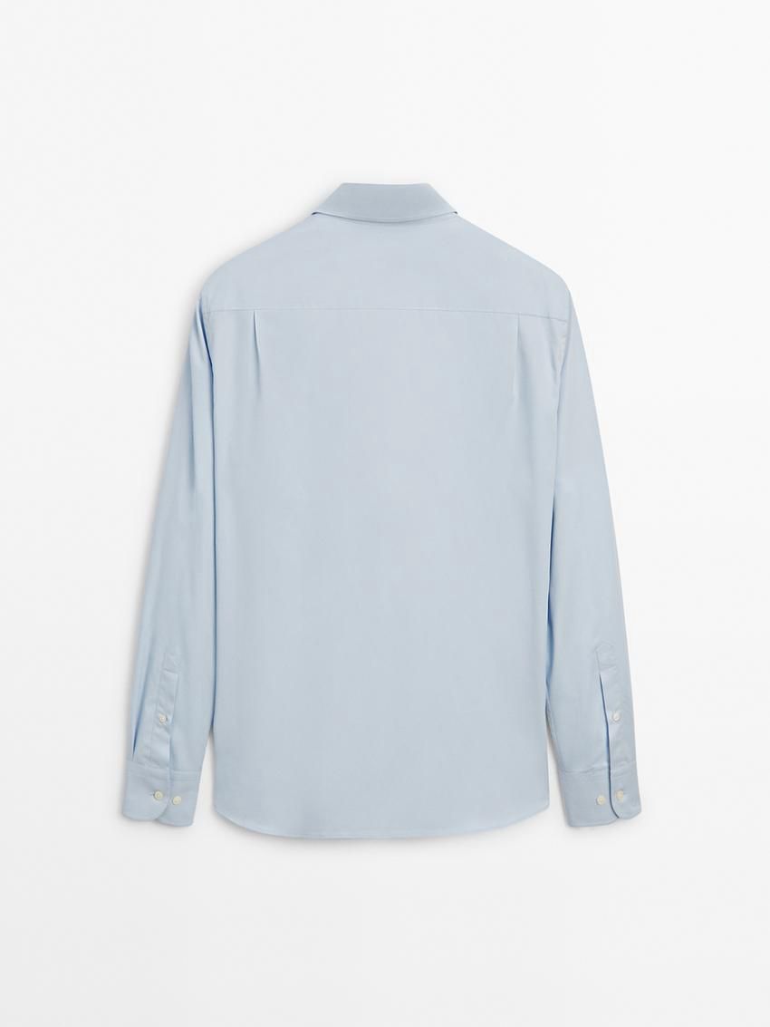 Massimo Dutti Cotton Regular Fit Men Shirts Light Blue | US-FN8625901